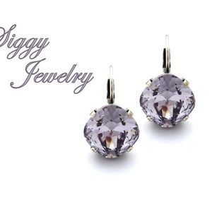 Swarovski Smoky Mauve Crystal Drop Earrings